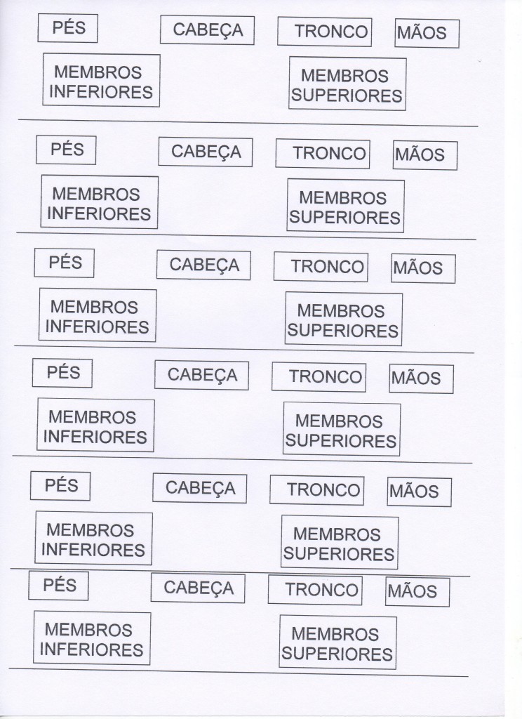 projeto eu - esqueleto nomes para colar