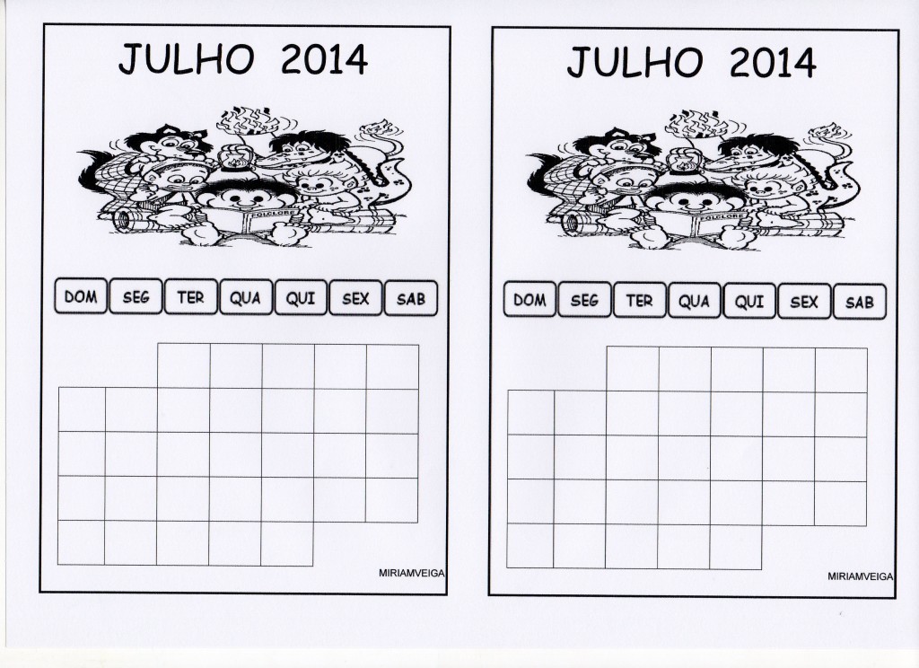 calendario julho 14 folclore aluno