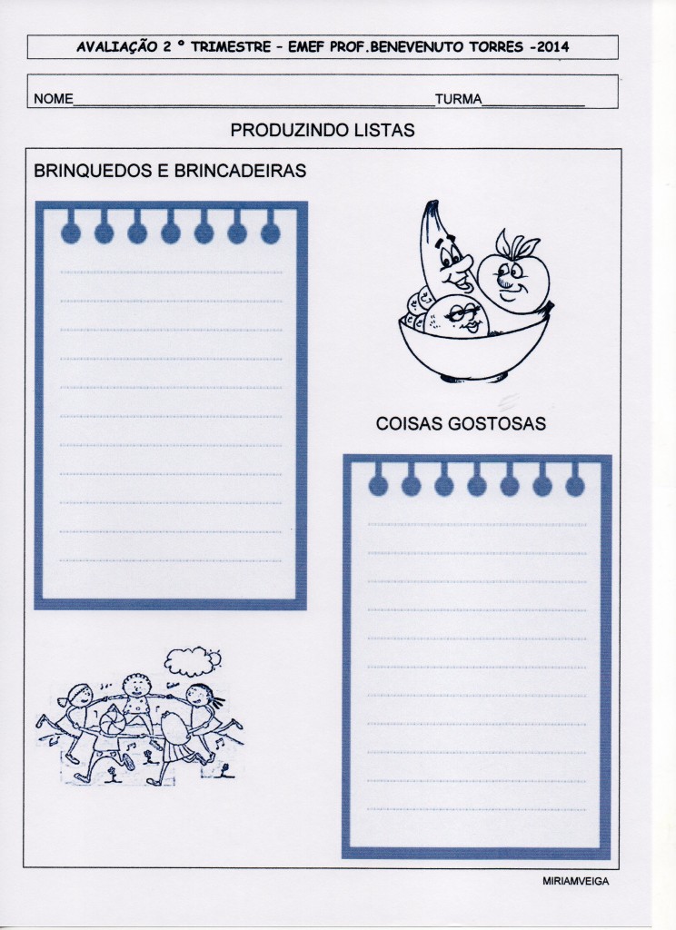 avaliação 2 tri 2014 listas
