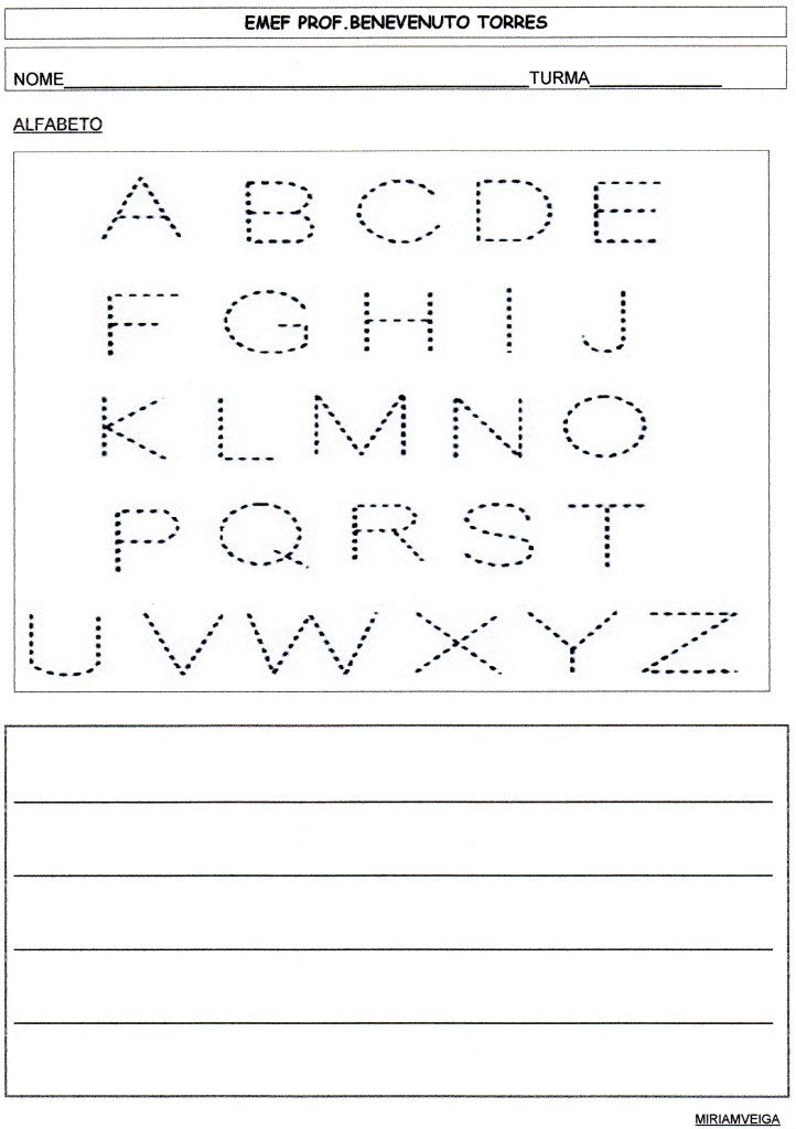 ATIVIDADE ALFABETO PONTILHAR