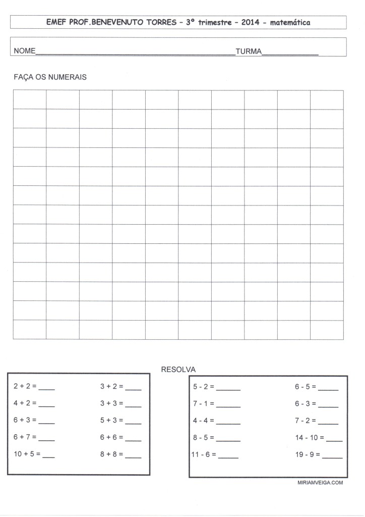 avalição 3 tri 2014 matematica 1