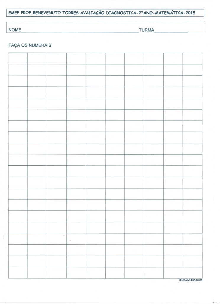 Avaliação diagnóstica 2º ano – Matemática – 2015 parte 2
