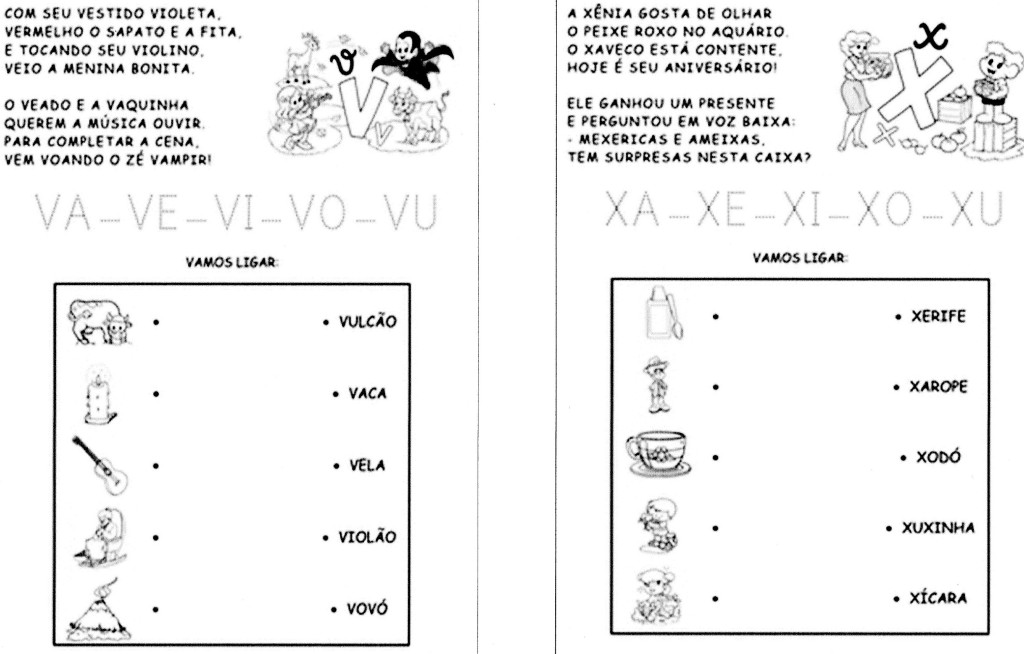 Sílabas - Turma da Mônica - V e X