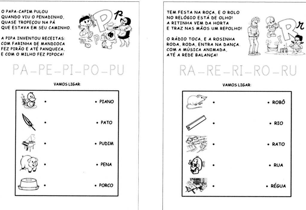 Sílabas - Turma da Mônica - P e R