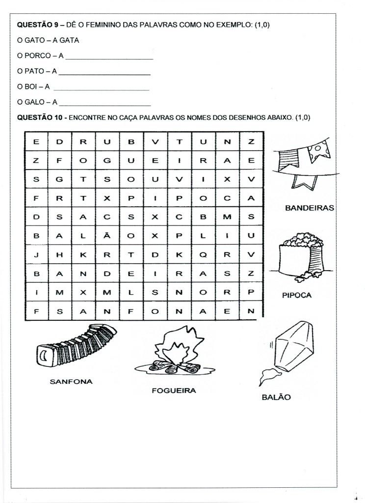 avaliação 2 ano folha 4