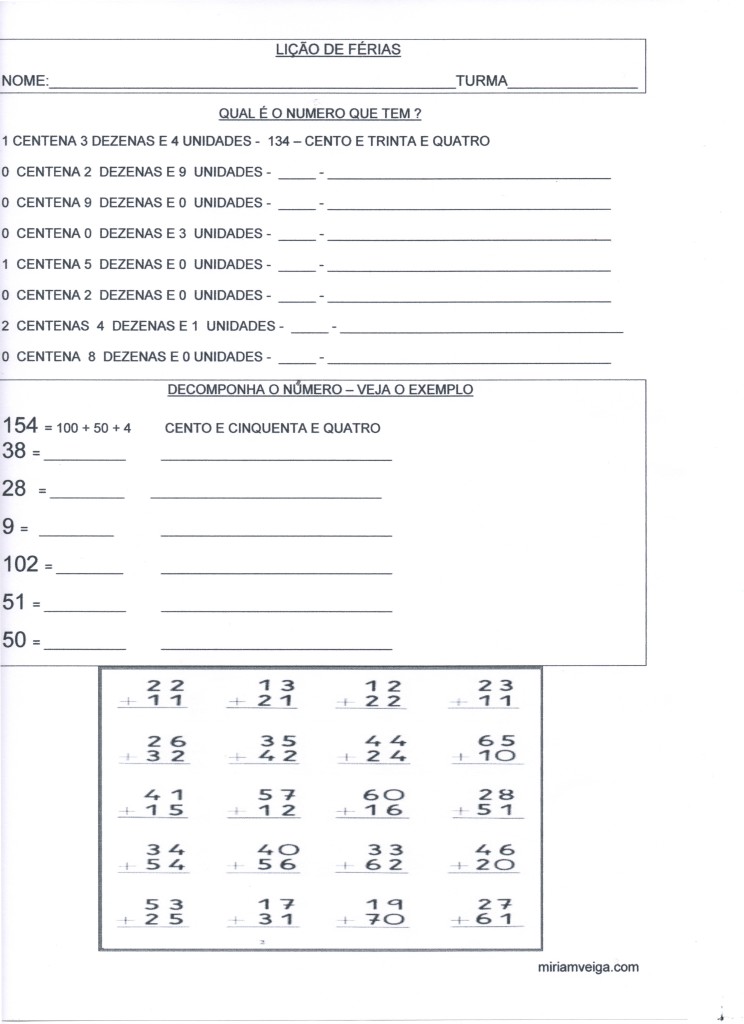 lição de férias 9