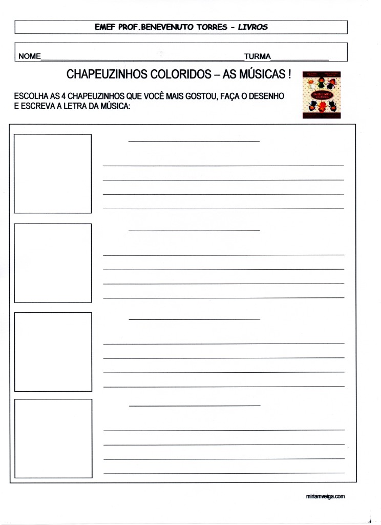 Projeto Livros-Chapeuzinhos coloridos