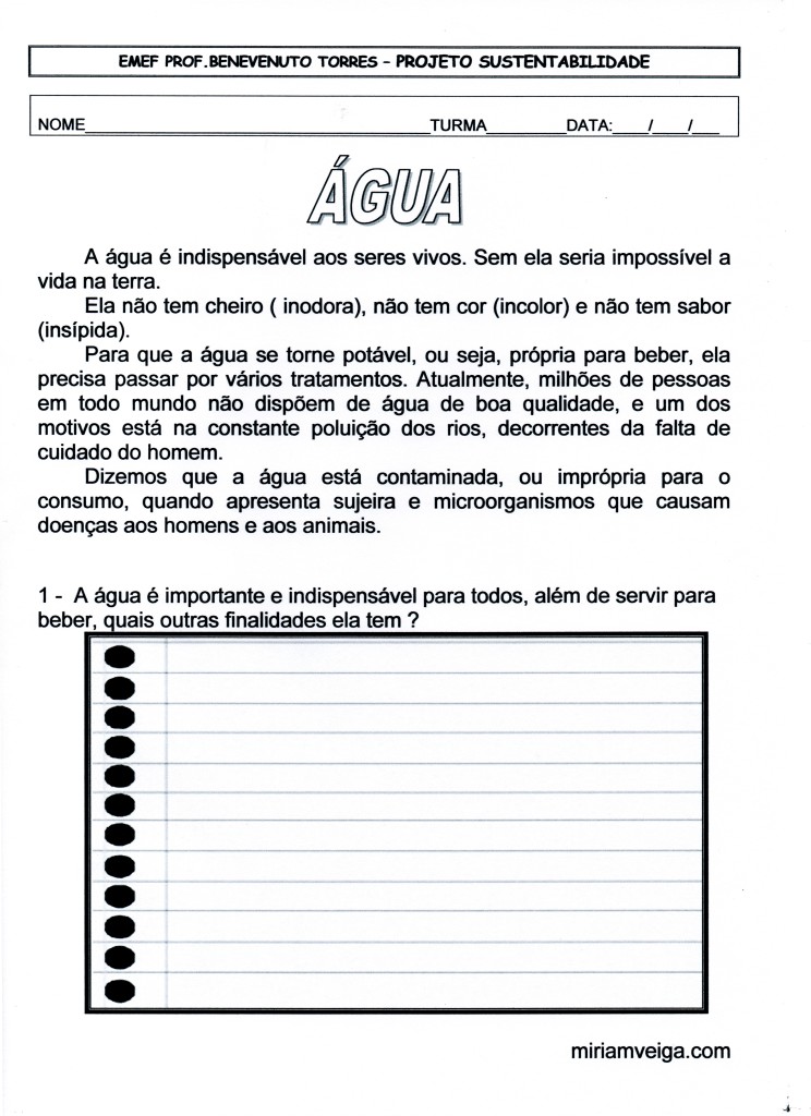Projeto sustentabilidade-Água