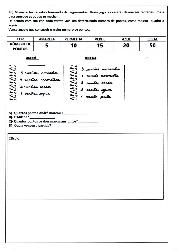 Avaliação de Matemática - 3º ANO Ensino Fundamental - Parte 6