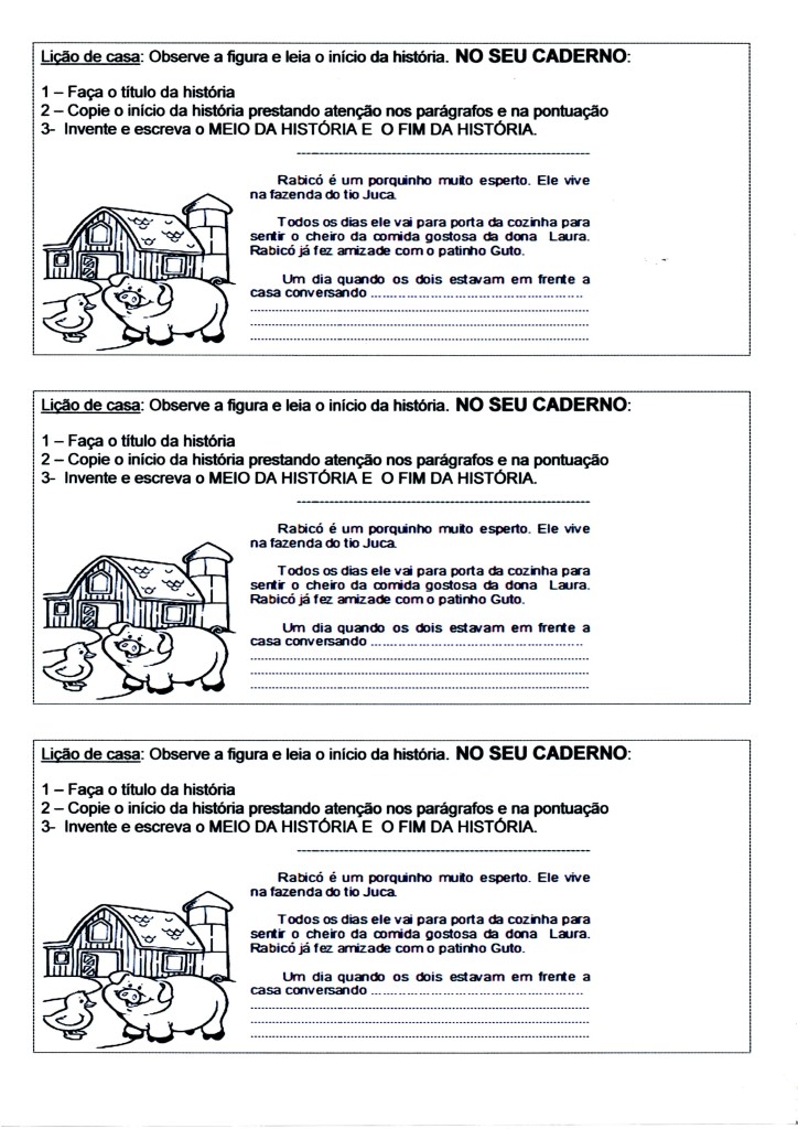 História para completar. Atividade de Ensino Fundamental.