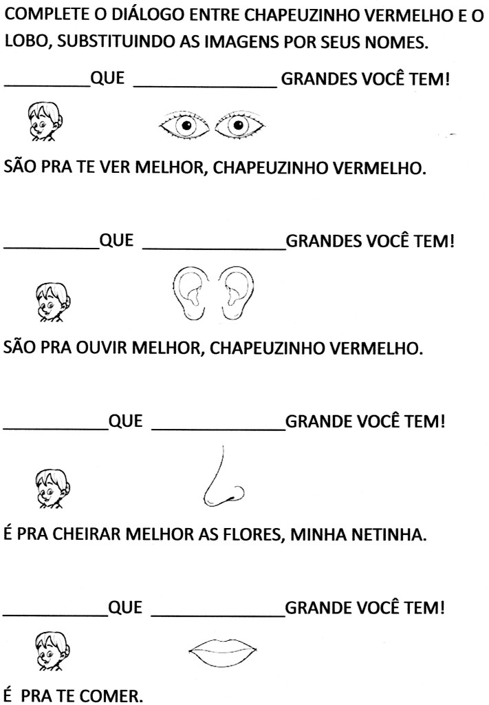 Atividade Chapeuzinho Vermelho 1