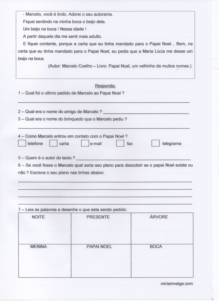 Avaliação 2º ANO - 3º Trimestre - Parte 6. Interpretação de texto 2.