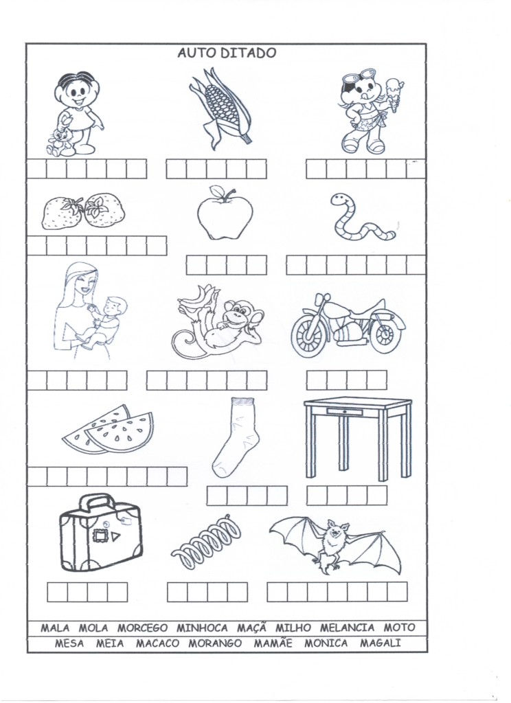 Autoditado com banco de palavras Turma da Mônica