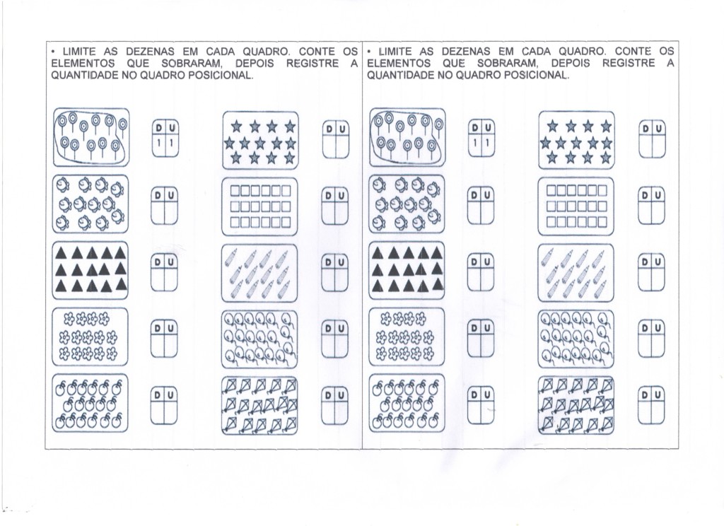 Atividade Dezena e Unidade para Alfabetização - Parte 1