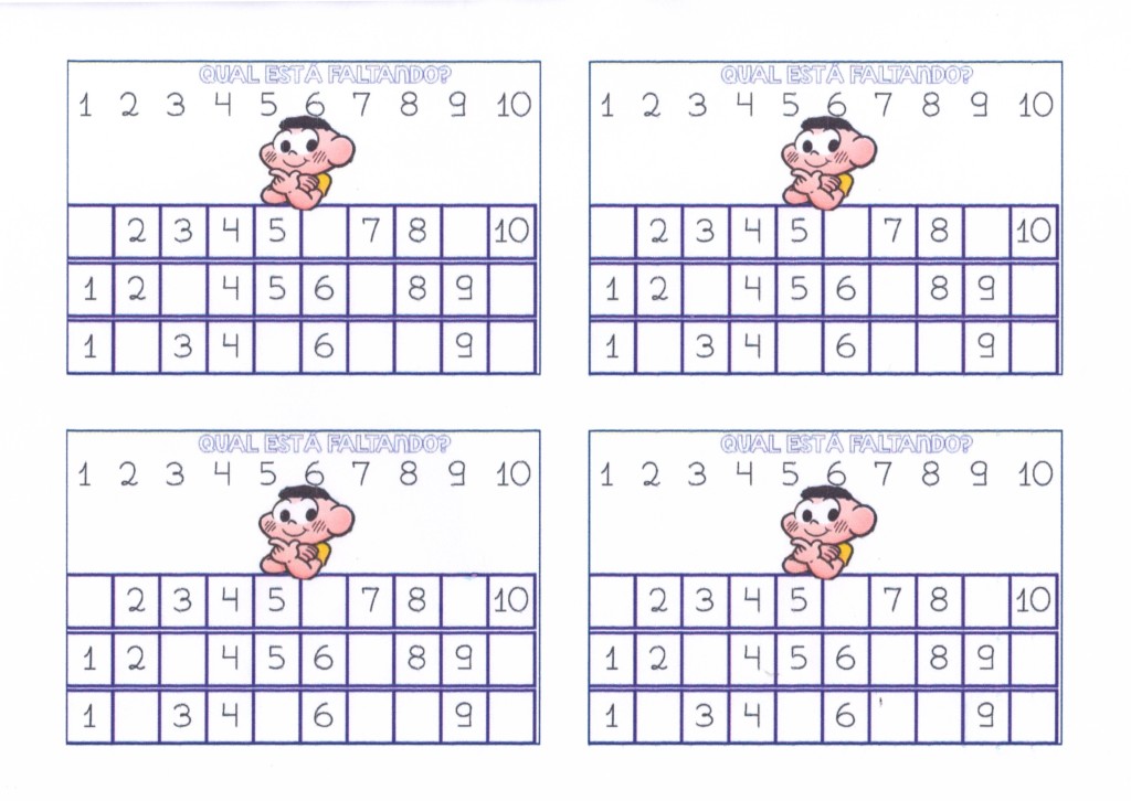 Números da Turma da Mônica - Cascão para imprimir. 