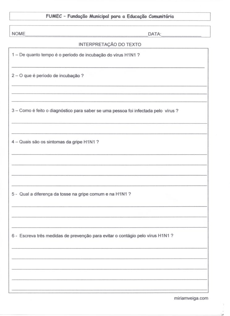 Gripe H1N1 Atividades-EJA-3-Interpretação do Texto