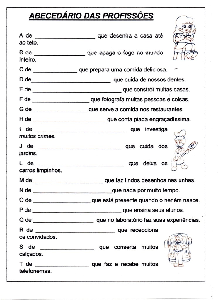 Abecedário das profissões-Parte 01