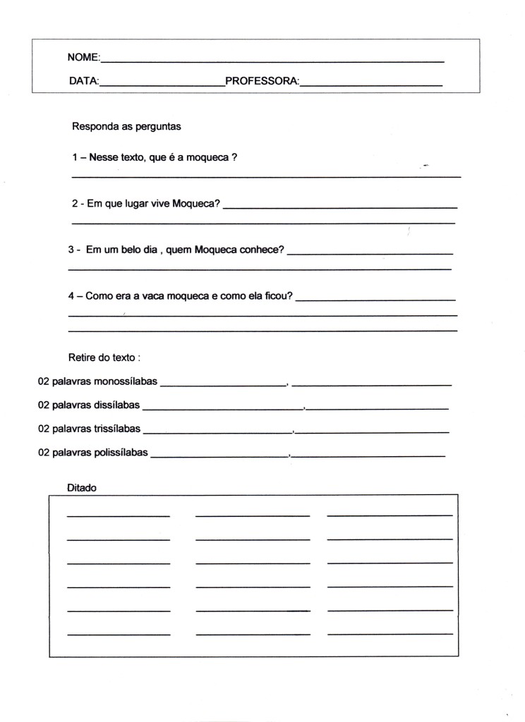 Avaliação 2 ANO Ordem Alfabética-Folha 02