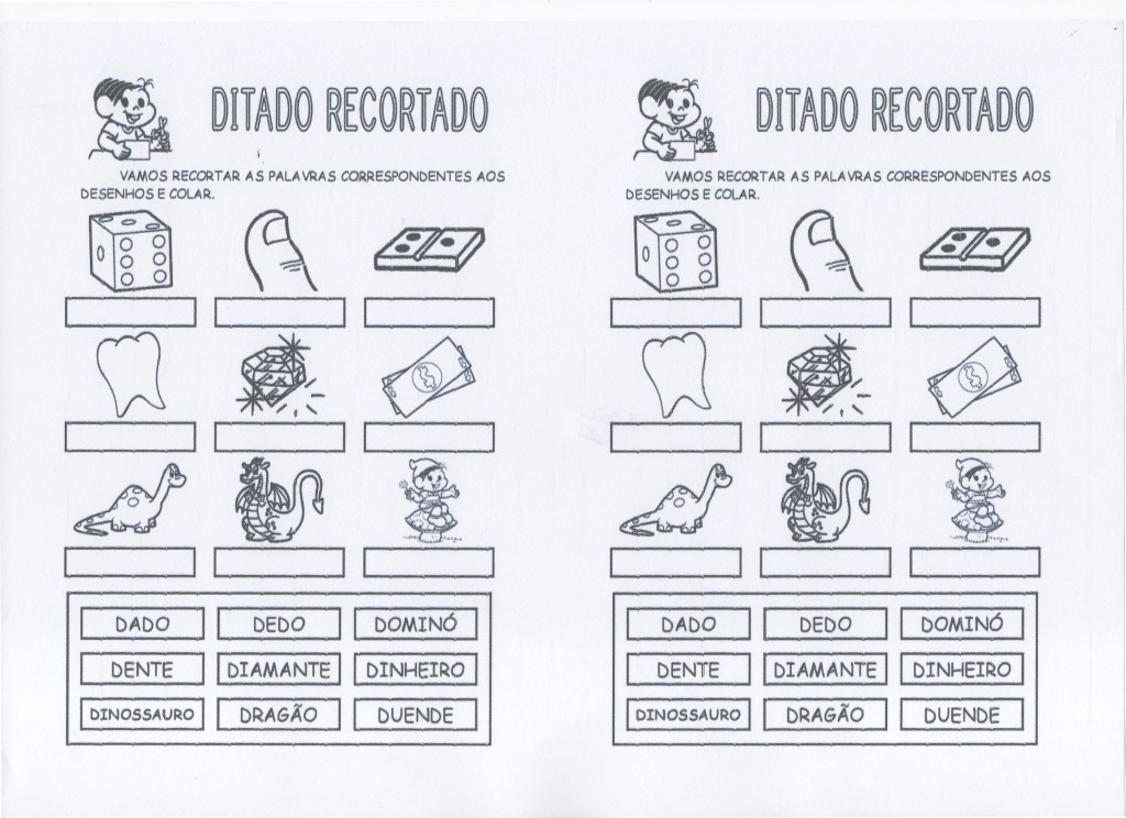 Ditado recortado Turma da Mônica-D