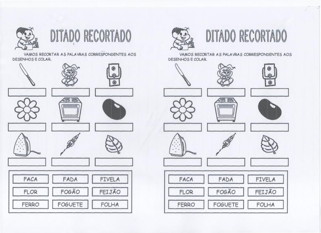 Ditado recortado Turma da Mônica-F