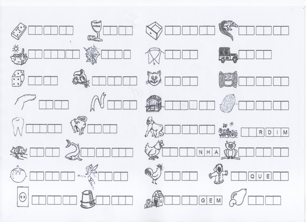 Escrita de palavras com sílabas simples Dominó