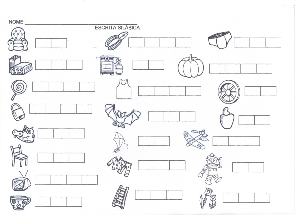 Escrita de palavras com sílabas simples