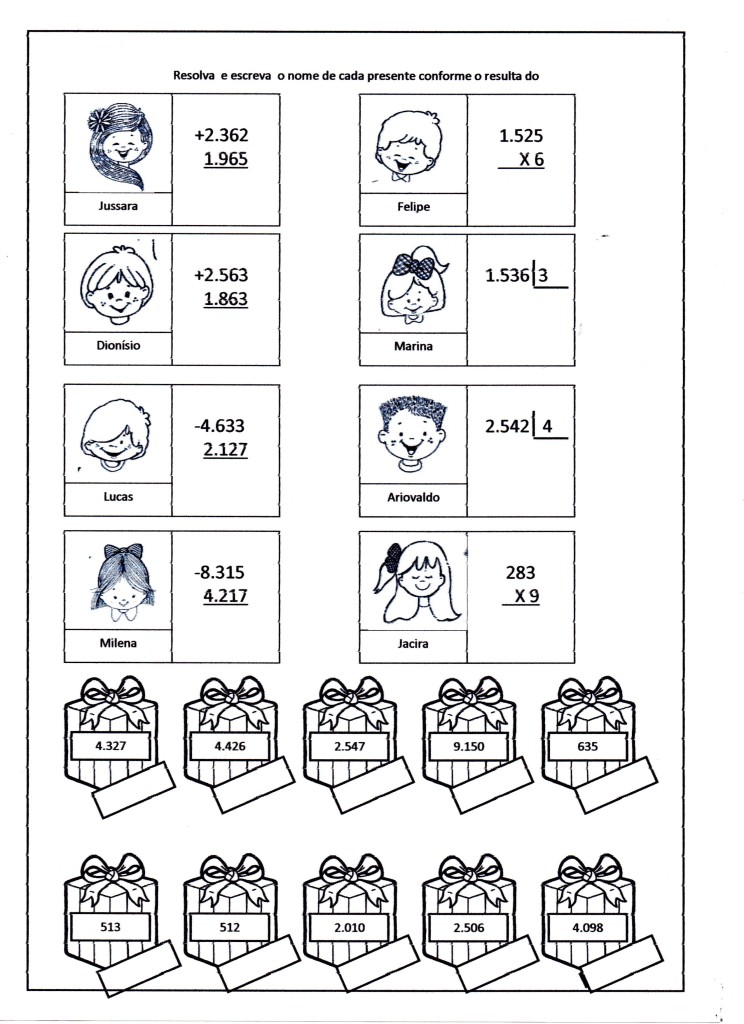 Adição Subtração Divisão e Multiplicação - Parte 01