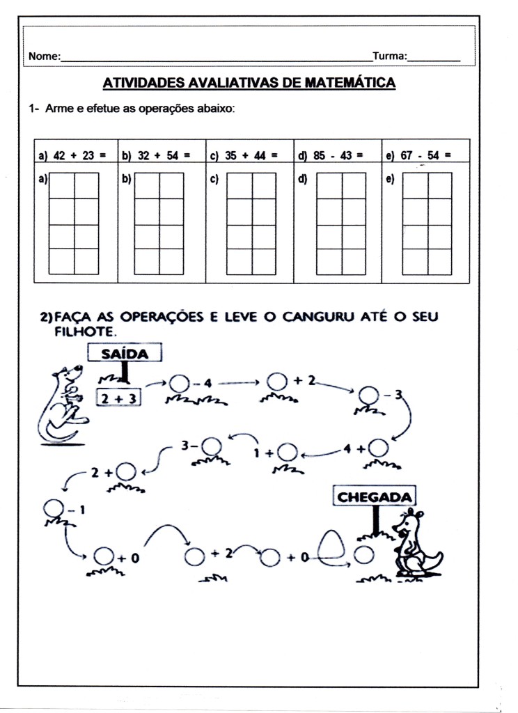 Avaliação De Matemática 2º E 3º Ano · Alfabetização Blog 1174