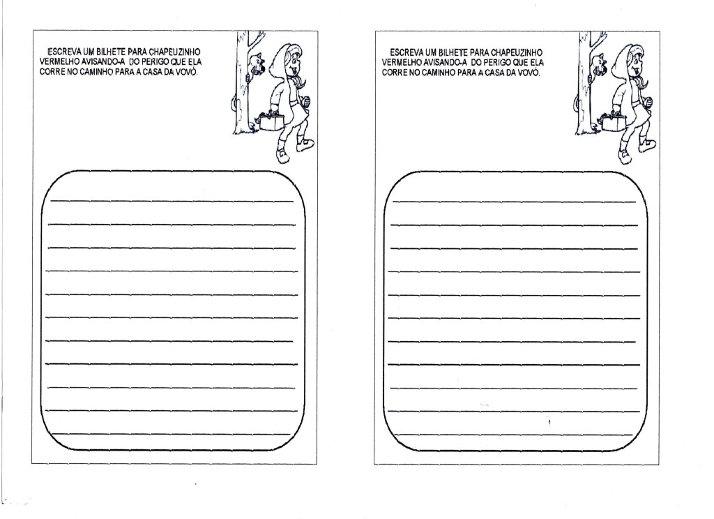 Produção de texto Bilhete