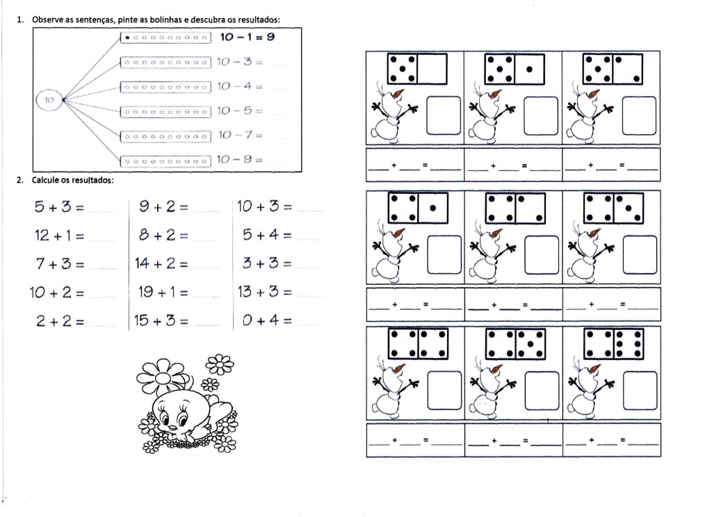 Atividade Matemática Adição e Subtração 1º ANO.