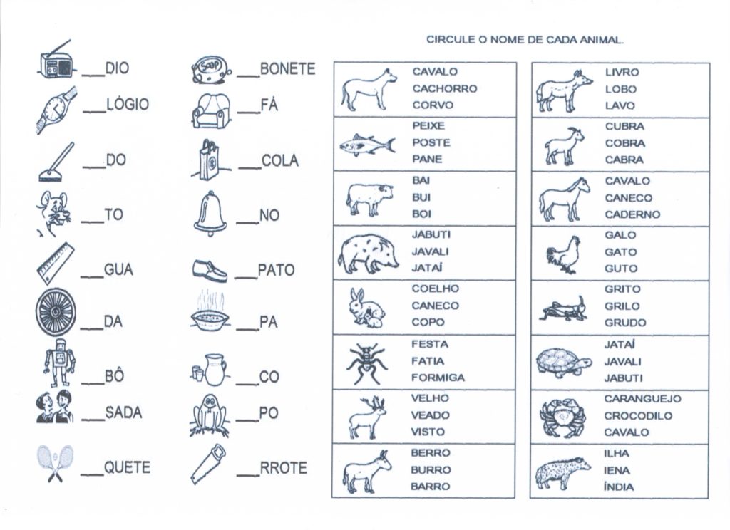 Complete com sílabas