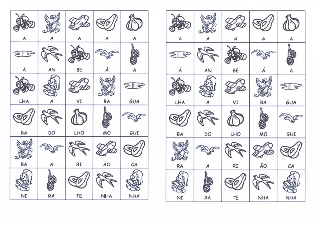 Desenhos com sílabas para montar-1 - Folha 01