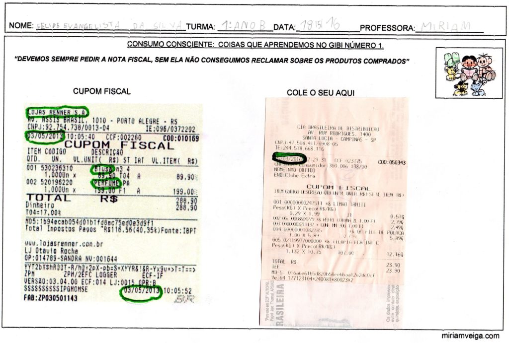 Consumo Consciente-Conhecendo o cupom fiscal
