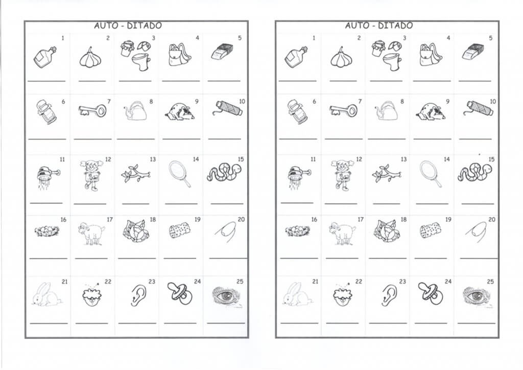 Auto ditado Escreva os nomes NH-CH-LH