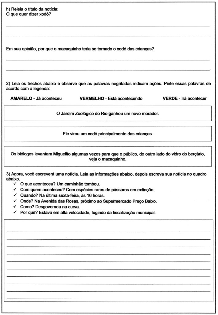 Avaliação 3º Ano-Língua Portuguesa-Parte 2