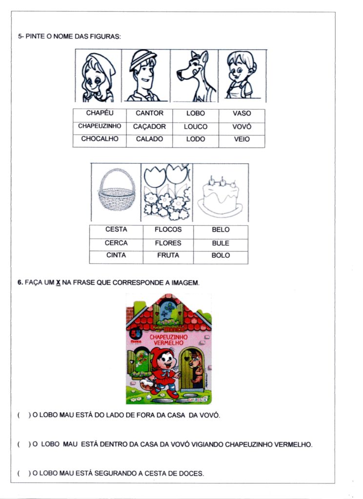 Avaliação de Língua Portuguesa-2 Ano-Parte 2-Folha 1