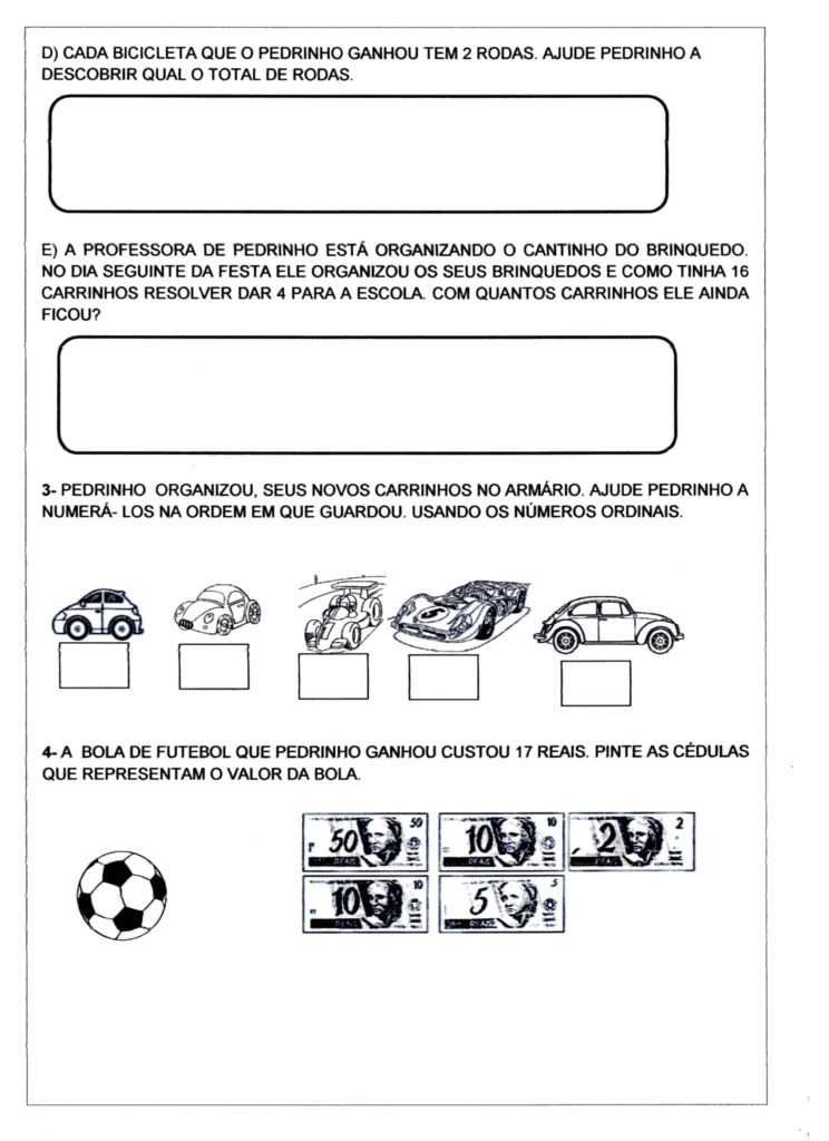 Avaliação de Matemática-2 Ano-Parte 1-Folha 2