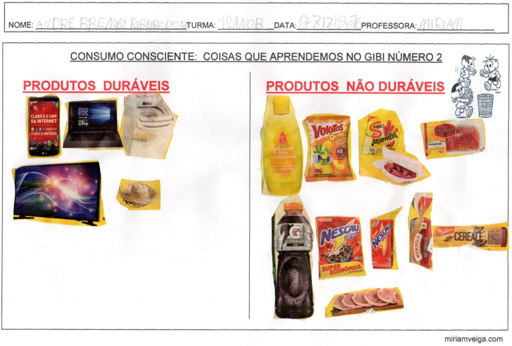 Consumo Consciente–Gibi 2 Trabalhos dos alunos - Folha 2