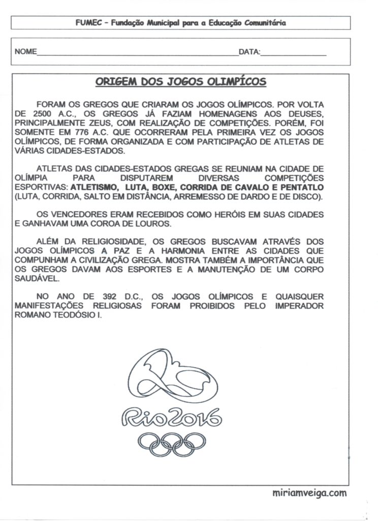 Origem dos Jogos Olímpicos-EJA-Olimpíadas-Parte 1-Folha 1