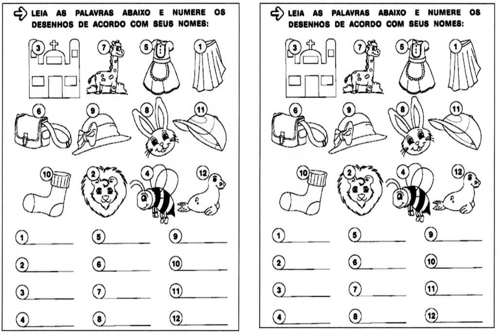 Auto-ditado Escreva o nome das figuras