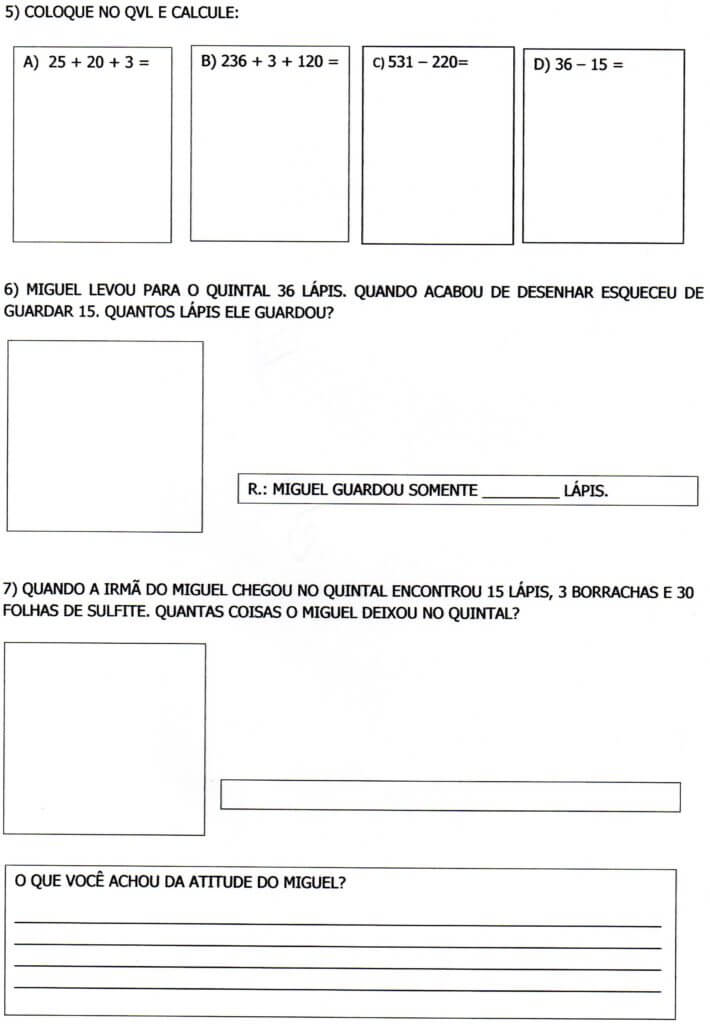 Avaliação Matemática-Ensino Fundamental 2º ANO-Folha 2