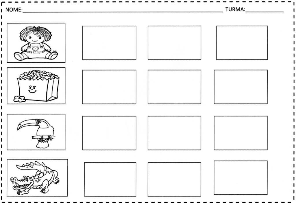 Recorte e colagem Palavras e Sílabas-Folha 1