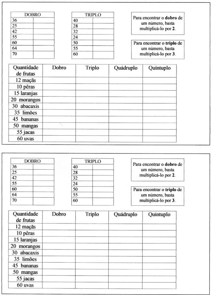 Atividade de Matemática-Dobro e Triplo