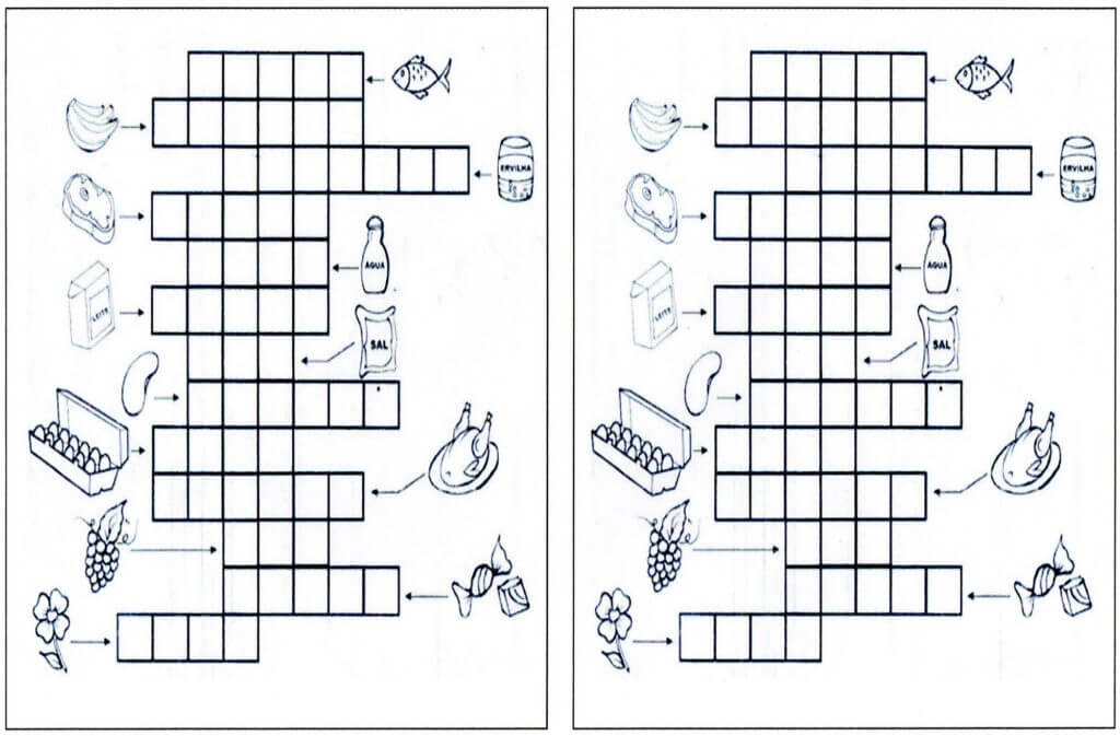 Cruzadinha Alimentos Vegetais Animais Minerais