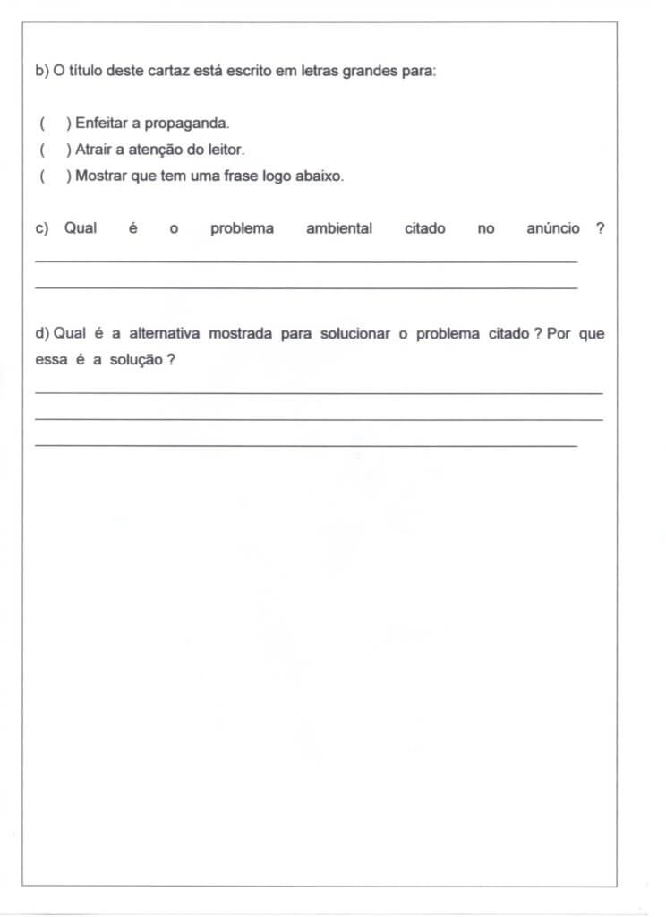 Avaliação de Língua Portuguesa-2 Ano-Texto e Escrita 2