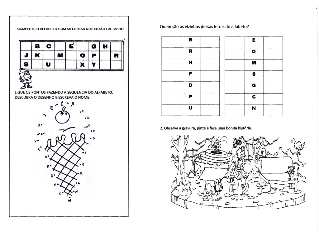 Alfabeto Letras vizinhas. Atividade para completar e achar as letras vizinhas. 
