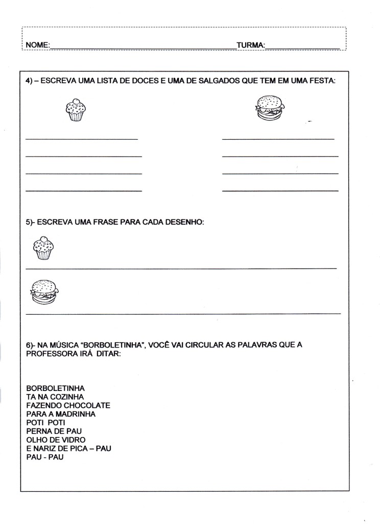 Avaliação 1 ANO-Parte 02. Autoditado - Listas e frases.