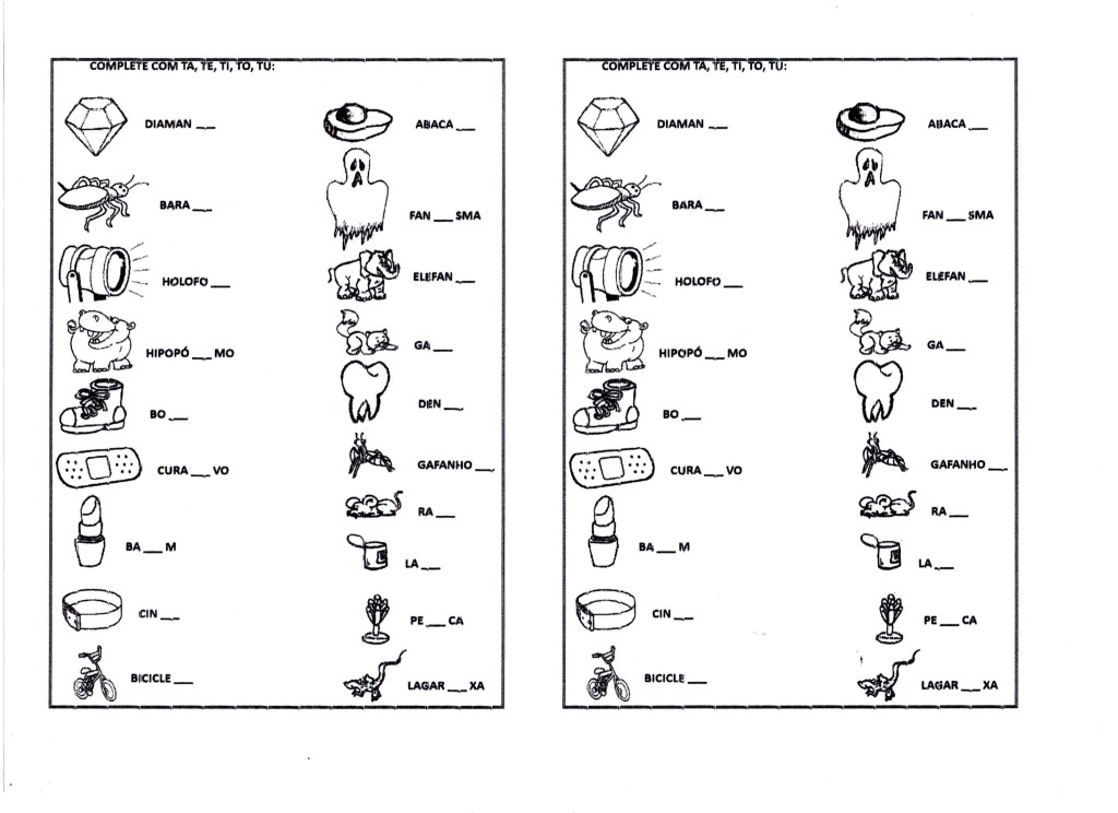 Complete com TA TE TI TO