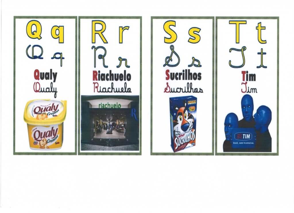 Alfabeto completo com Rótulos de produtos para trabalhar com as letras iniciais-Folha 5 Alfabeto dos Rótulos de produtos-Parte 2-Folha 5