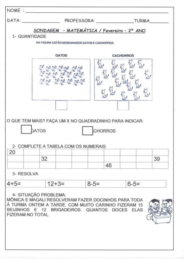 Sondagem Matemática 2 Ano-Fevereiro